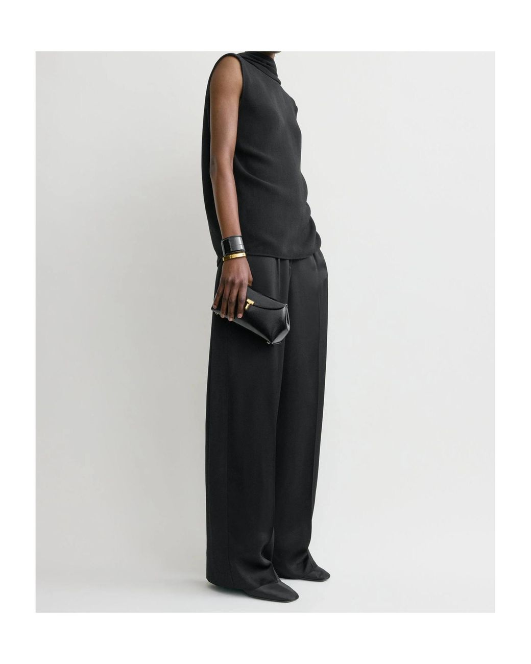 Totême Black Cocoon Cape Blouse