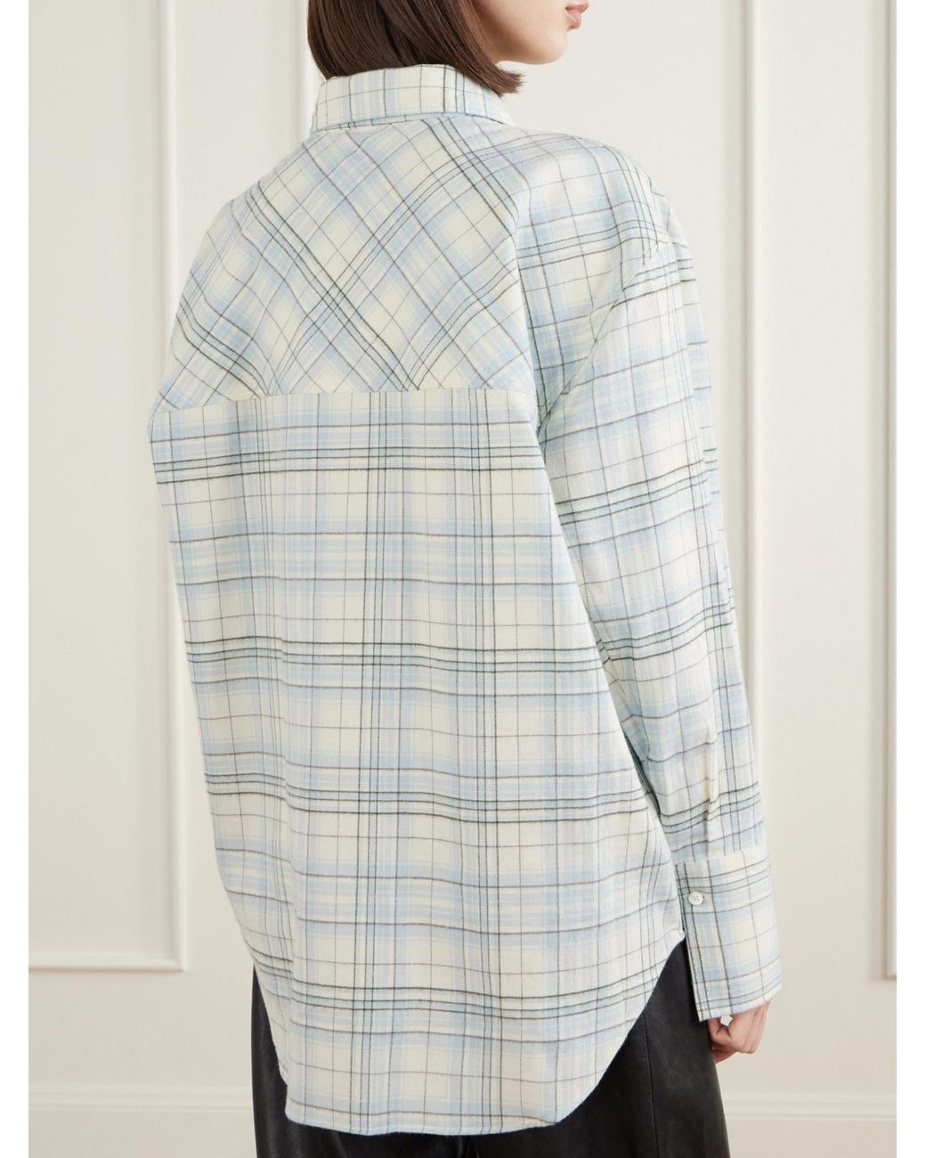 Rohe White Checked Cotton-Flannel Shirt