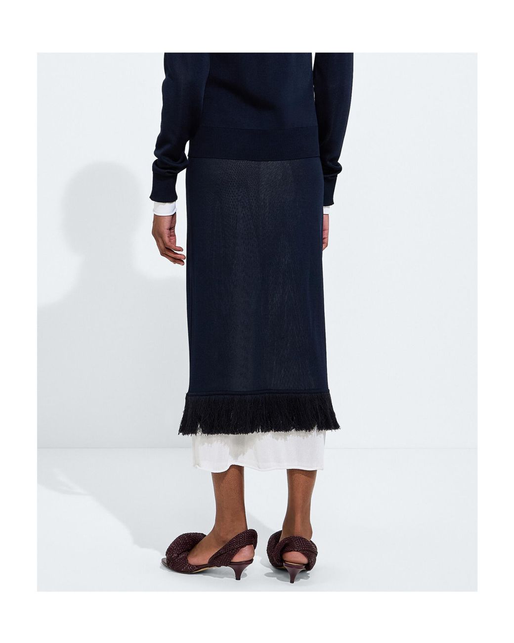 Bottega Veneta Blue Double Knit Skirt