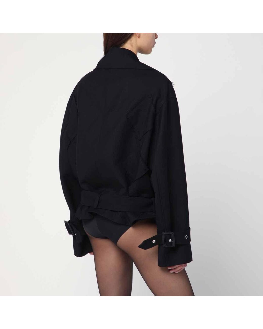 NAMACHEKO Blue Quilted Waist Trench Coat