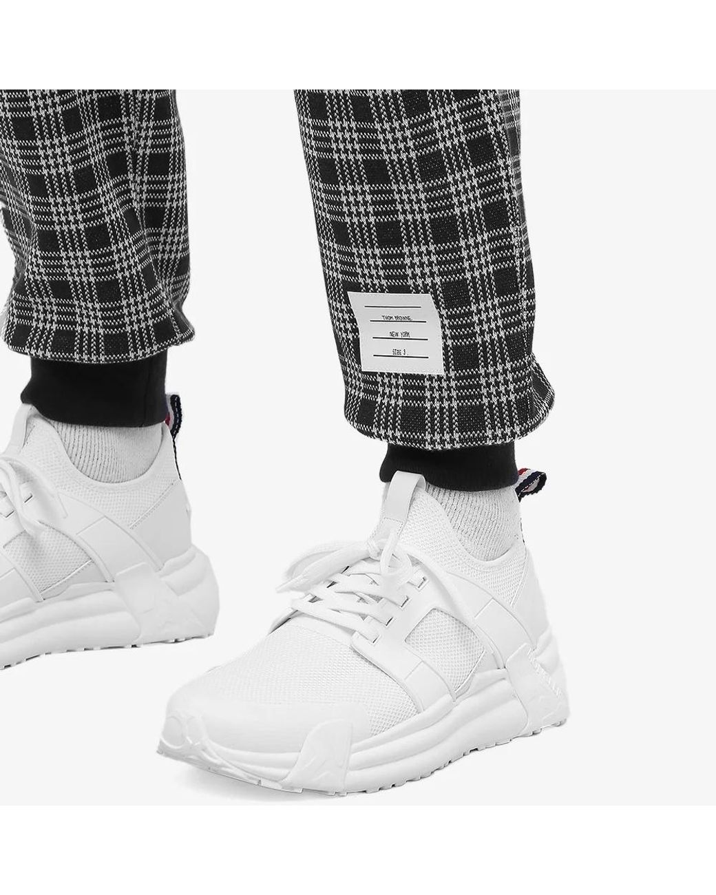 Thom Browne Gray Check-Pattern Drawstring Track Pants for men