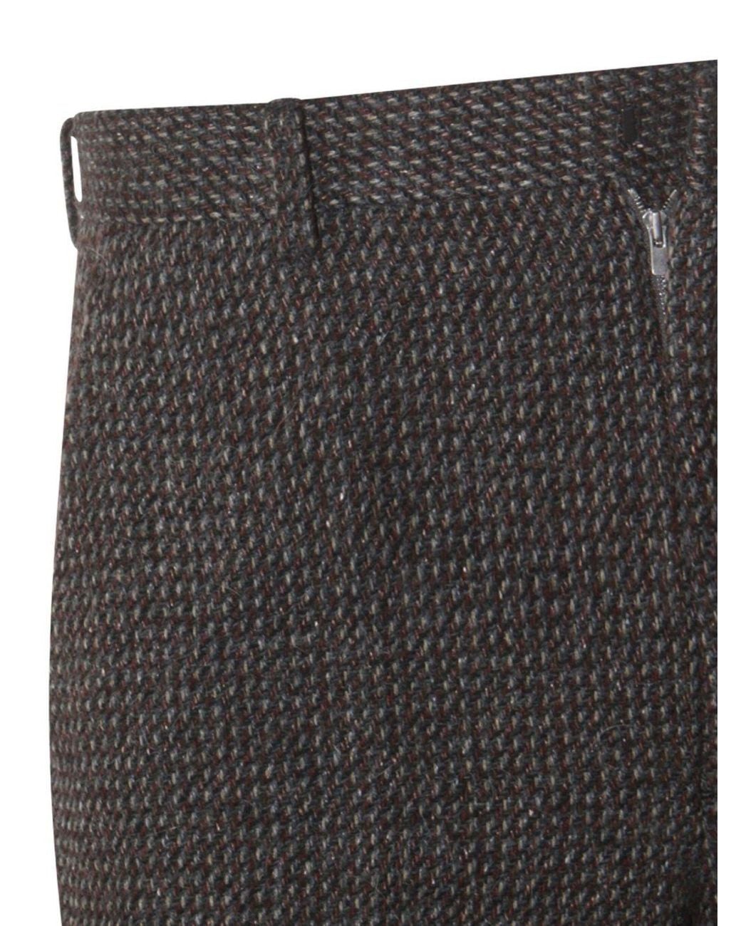 Auralee Gray Pleat Detailed Tweed Pants for men