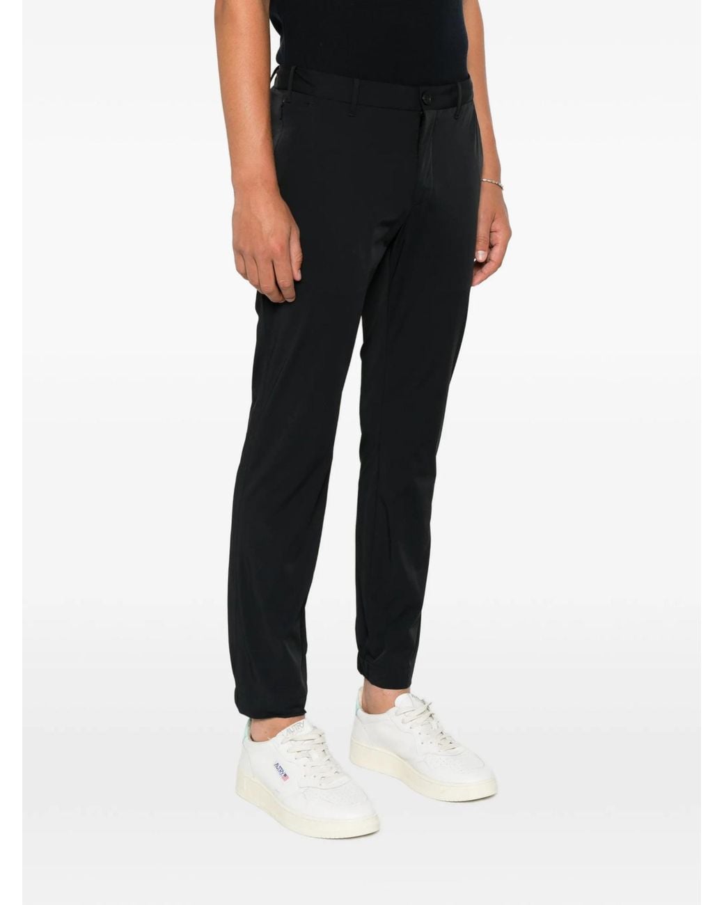 Incotex Black Elasticated-Waistband Trousers for men