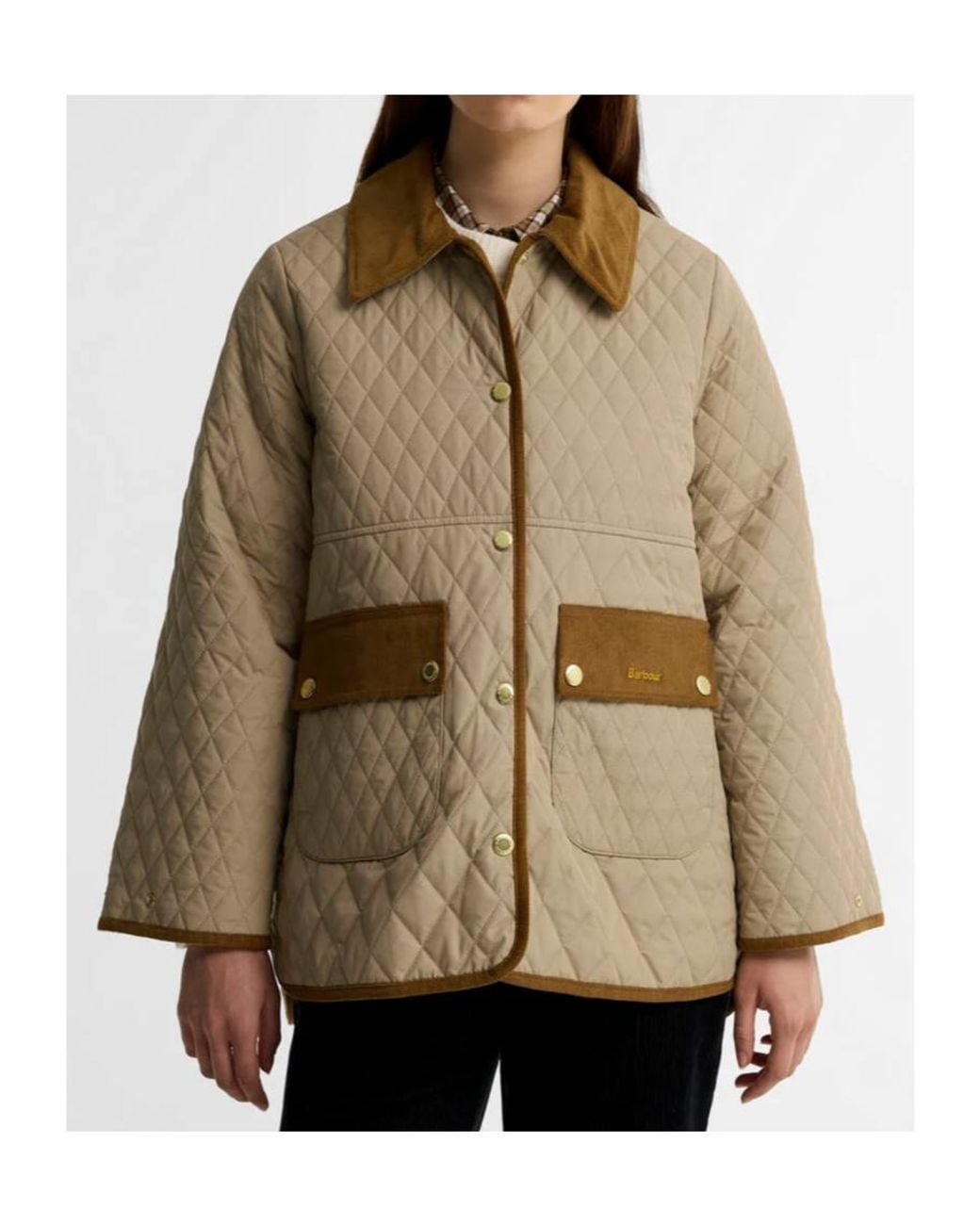 Barbour Metallic Whickham Quilted Corduroy-Collar Jacket