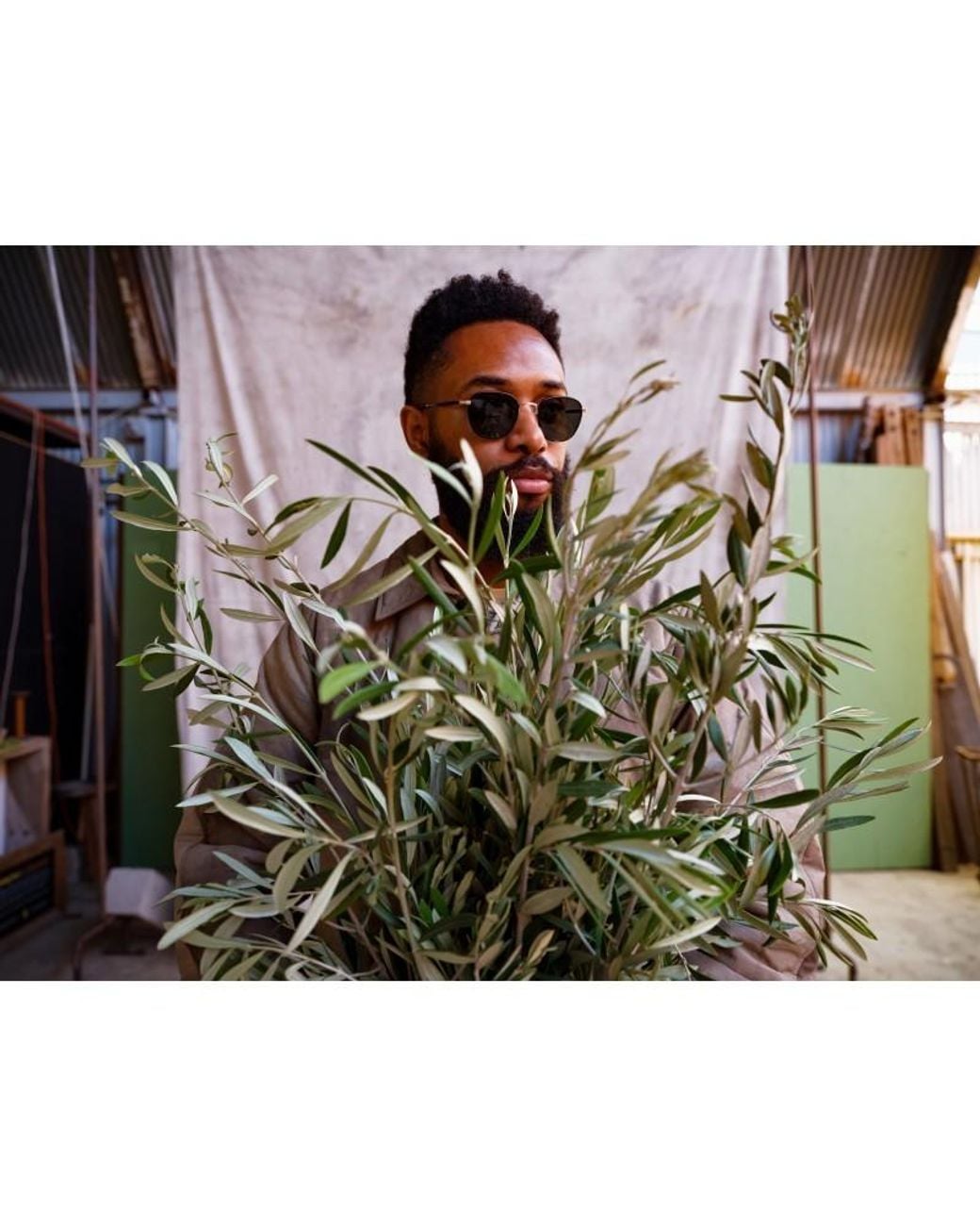 Garrett Leight Black Logo Sunglasses for men