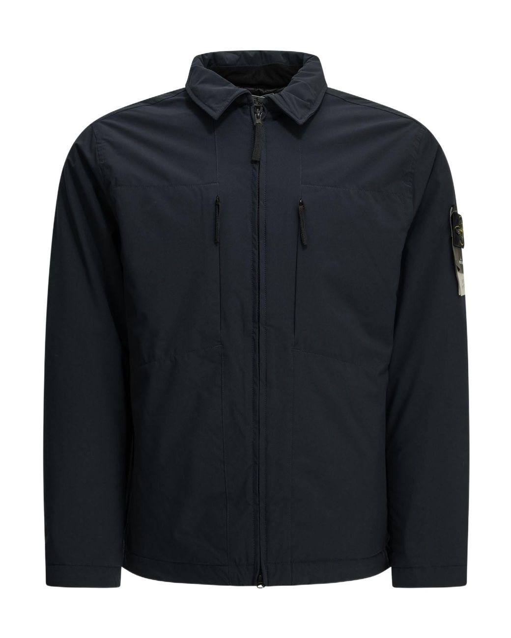 Stone Island Black Logo Patch Zip-Up Jacket for men