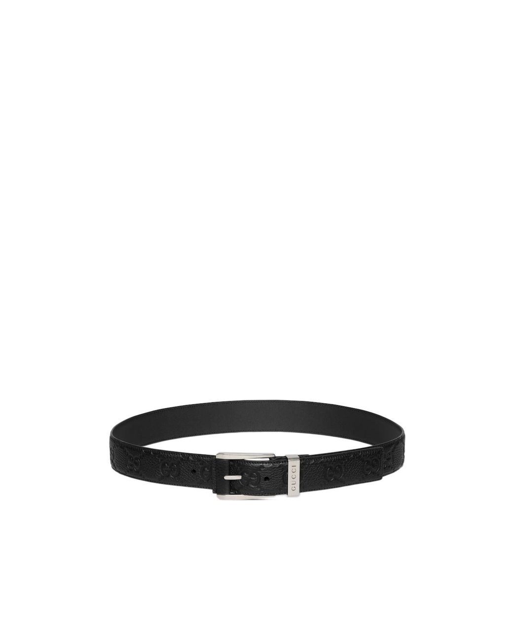 Gucci White Embossed Gg Buckle Belt for men