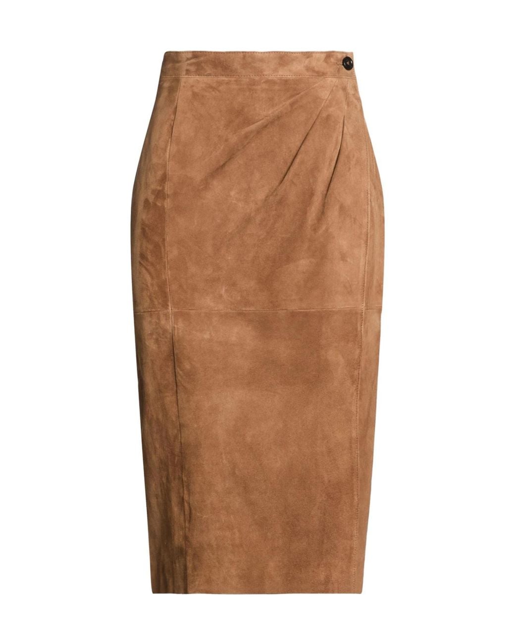 Max Mara Brown Solidcolor Suede Skirt