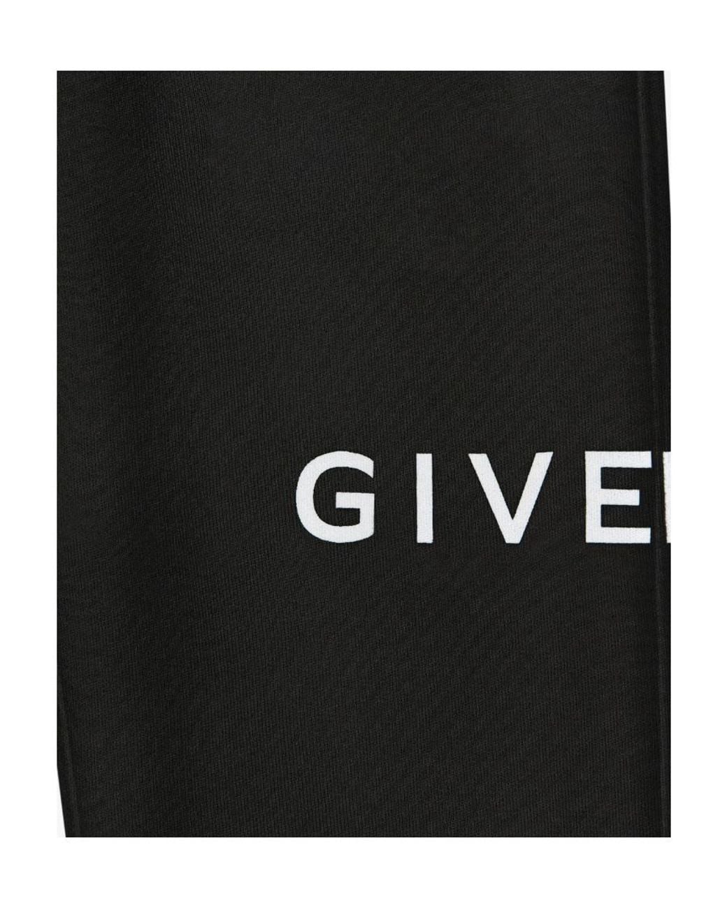 Givenchy Black Logo Printed Rear-Welt Pocketed Track Pants for men