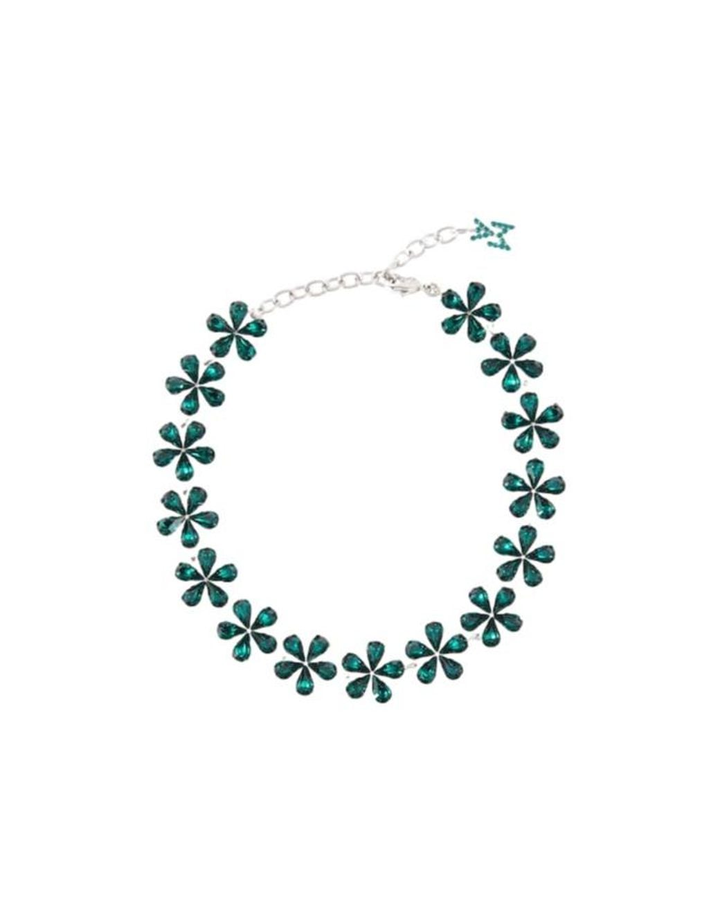 AMINA MUADDI Blue Crystal-Embellished Anklet