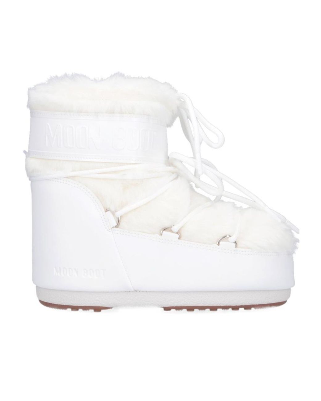 Moon Boot White Icon Low Faux-Fur Lace-Up Boots