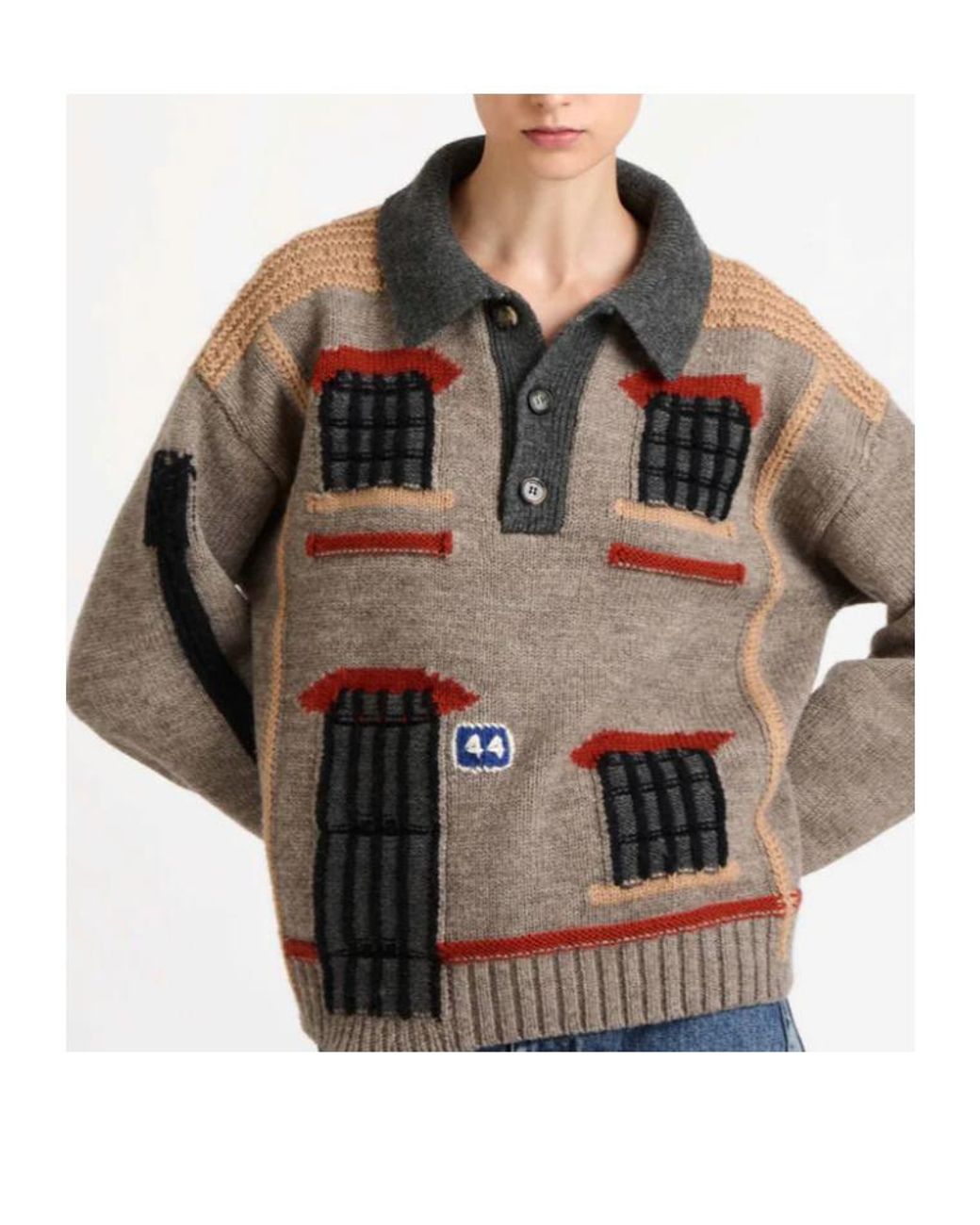 J.W. Anderson Brown House Polo Sweater