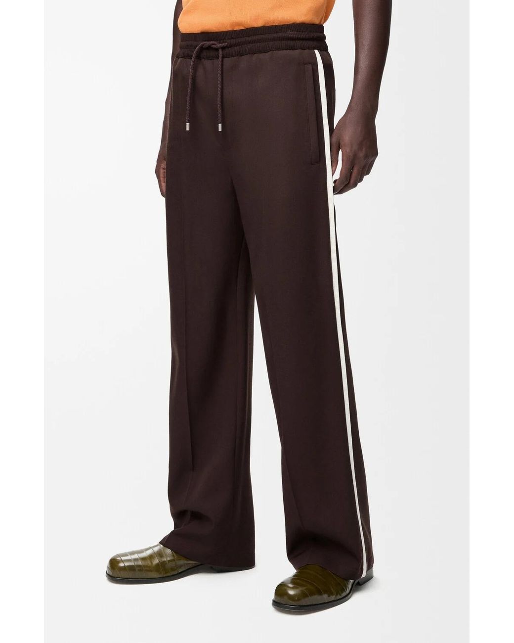 Loewe Brown Wool Drawstring Trousers for men