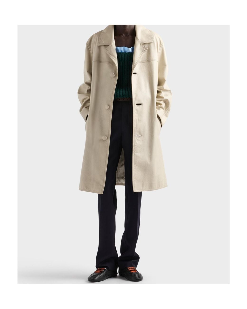 Prada Natural Leather Coat for men