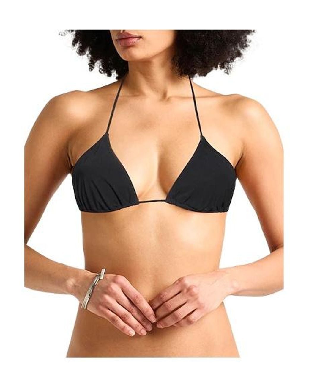 Tory Burch Black Plain Colour Bikini Tops