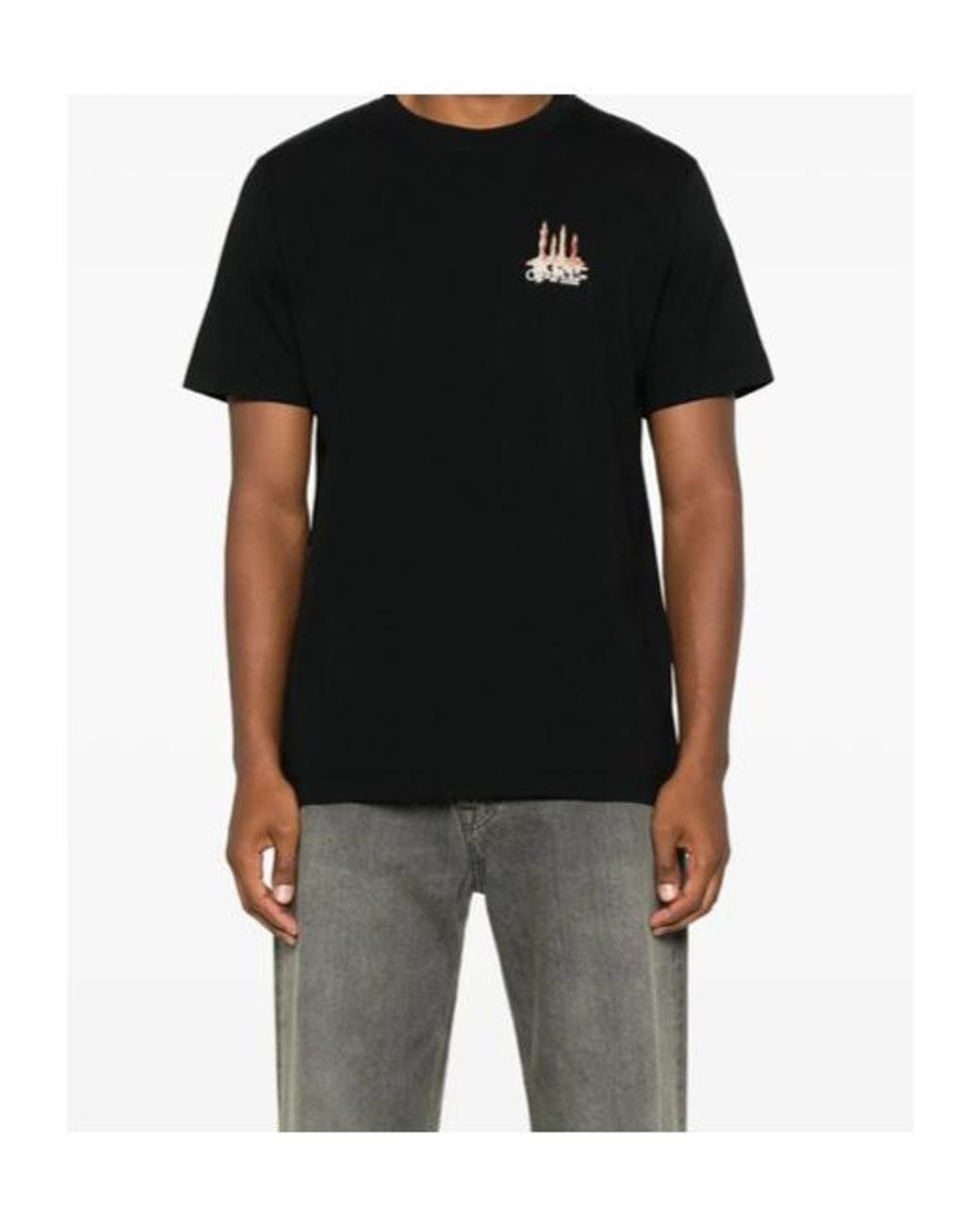 Off-White c/o Virgil Abloh Black Graphic-Print Logo T-Shirt for men