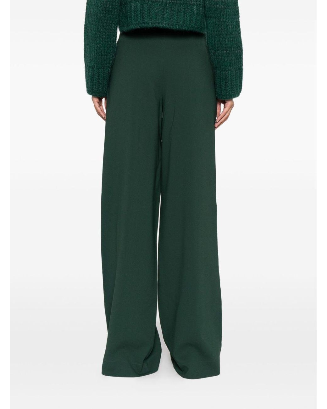 Ermanno Scervino Green Wide-Leg Track Pants