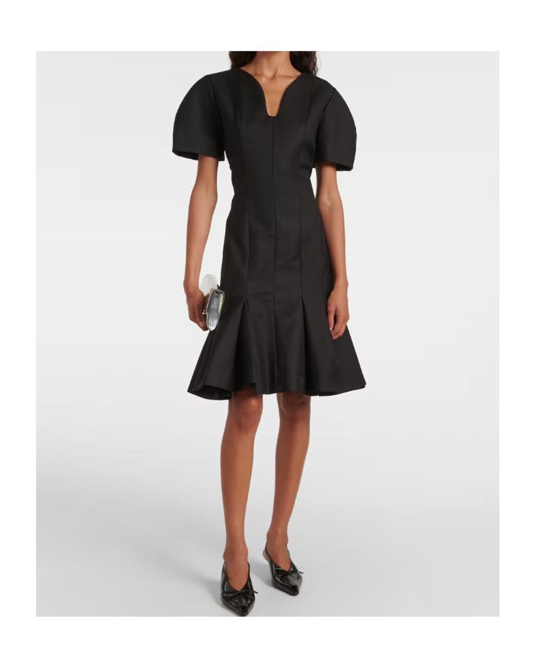 Nina Ricci Black Wool Gabardine Midi Dress