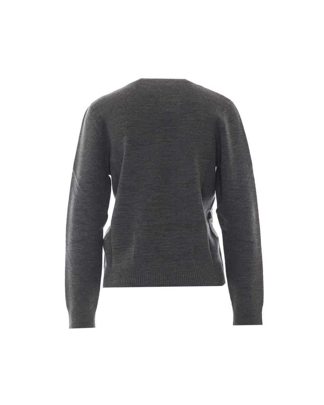 Liu Jo Gray Sequined Zigzag Knitted Sweater