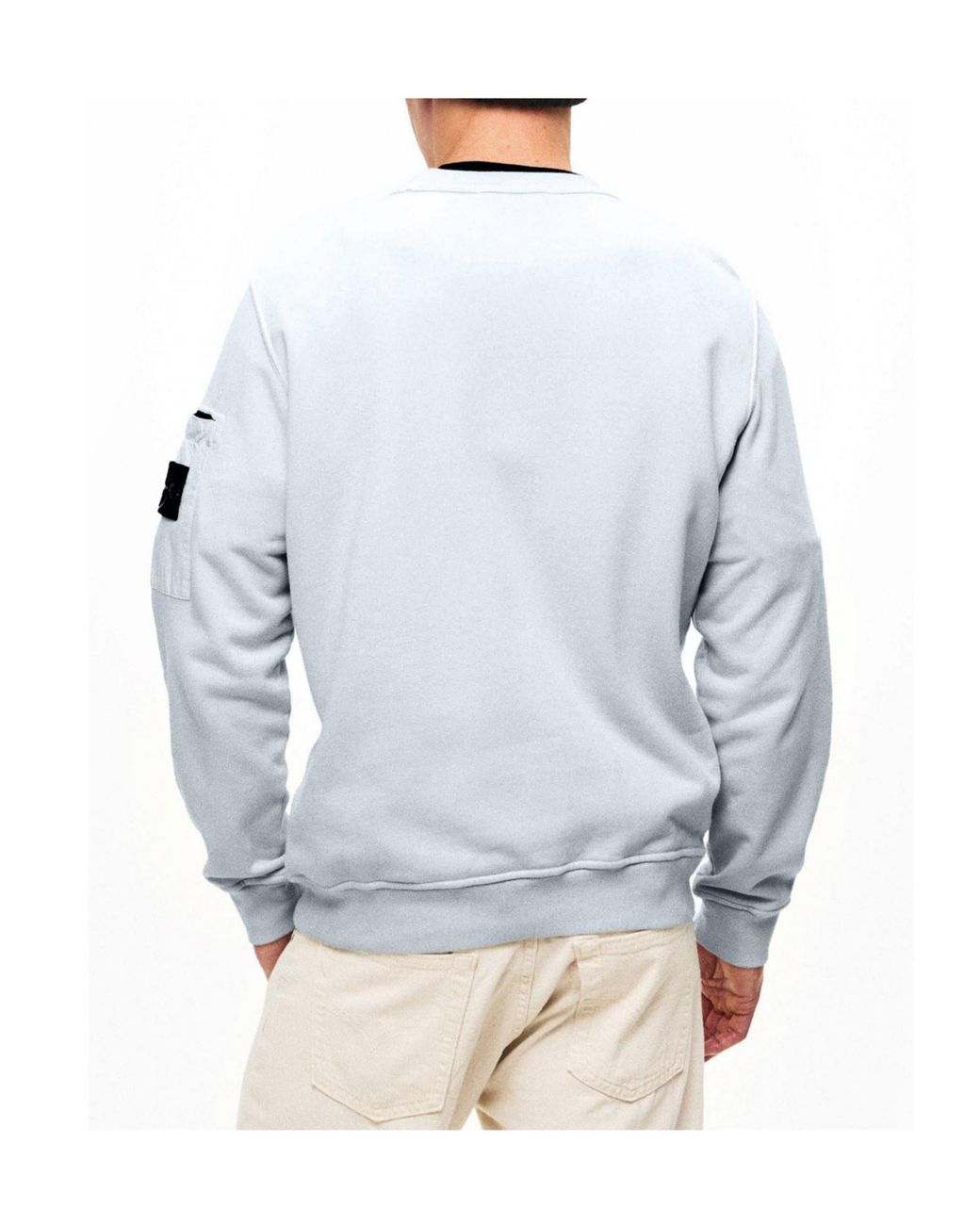 Stone Island White Crew-Neck Sweatshirt for men