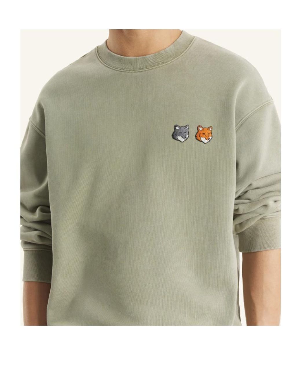 Maison Kitsuné Green Maison Kitsuné Twin Fox Patch Sweatshirt for men