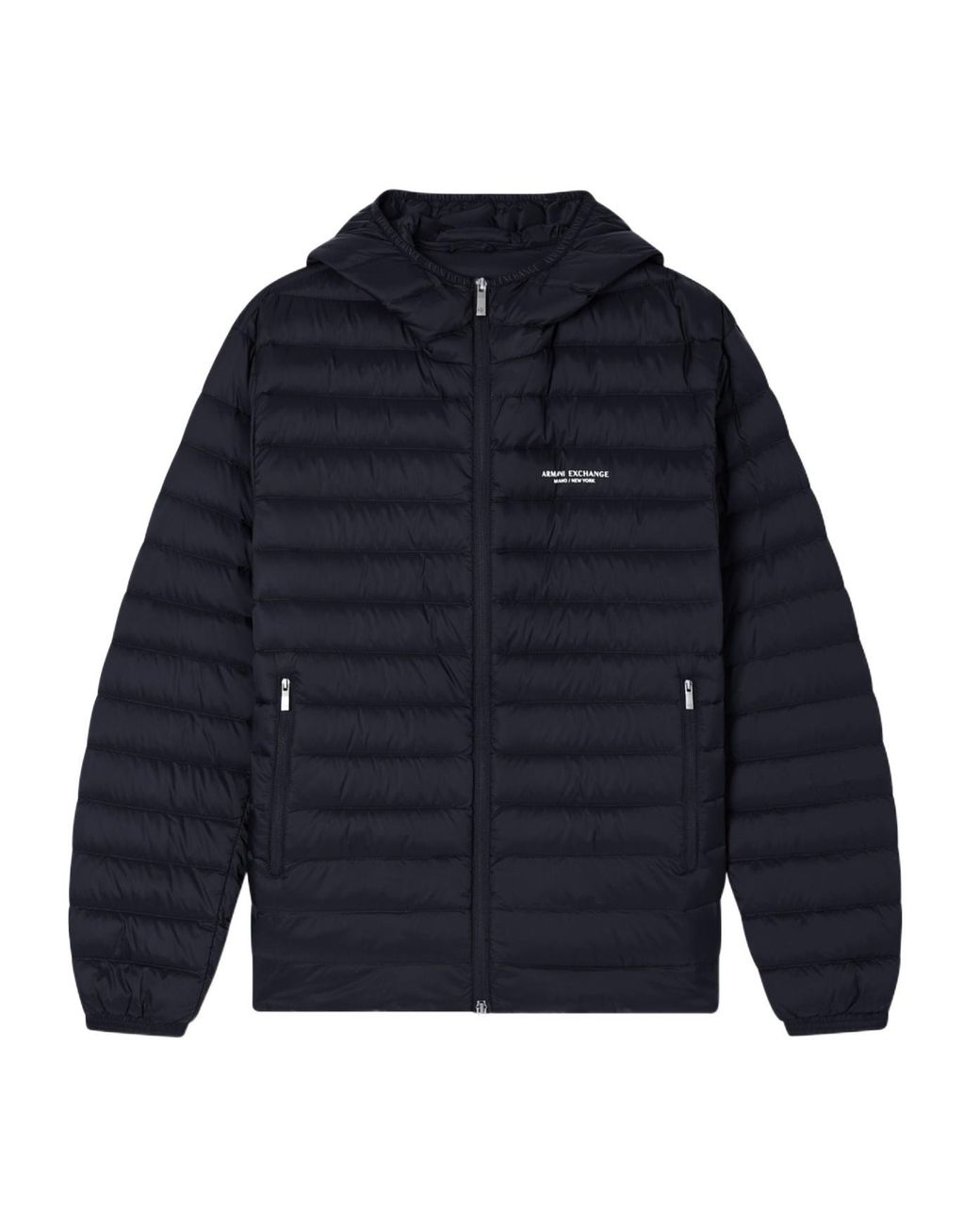 ARMANI EXCHANGE Blue Zipper Down Jacket for men