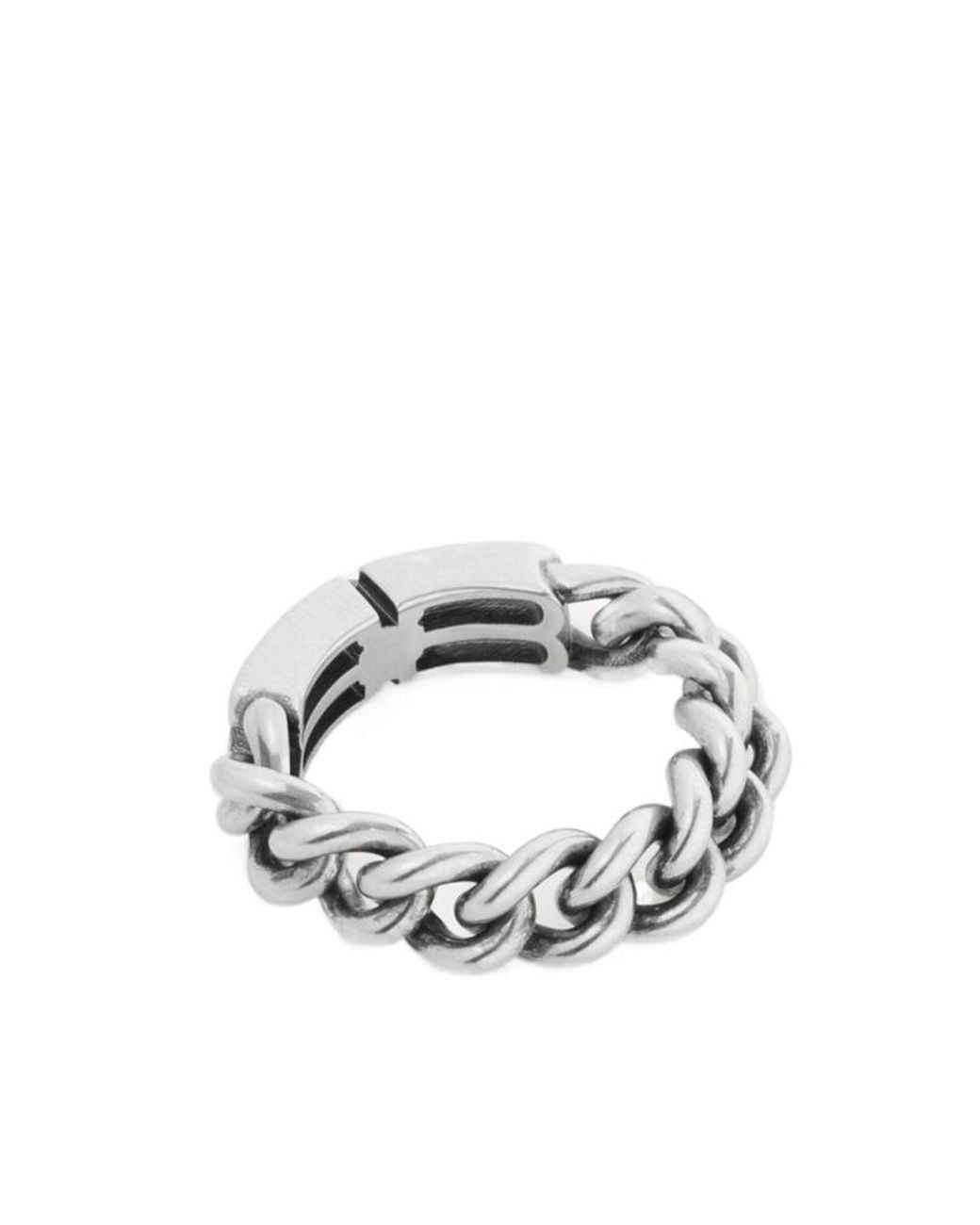 Balenciaga White Bb Icon Ring for men