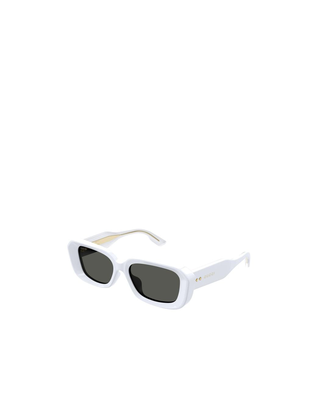 Gucci White Eyewear Rectangle Frame Sunglasses