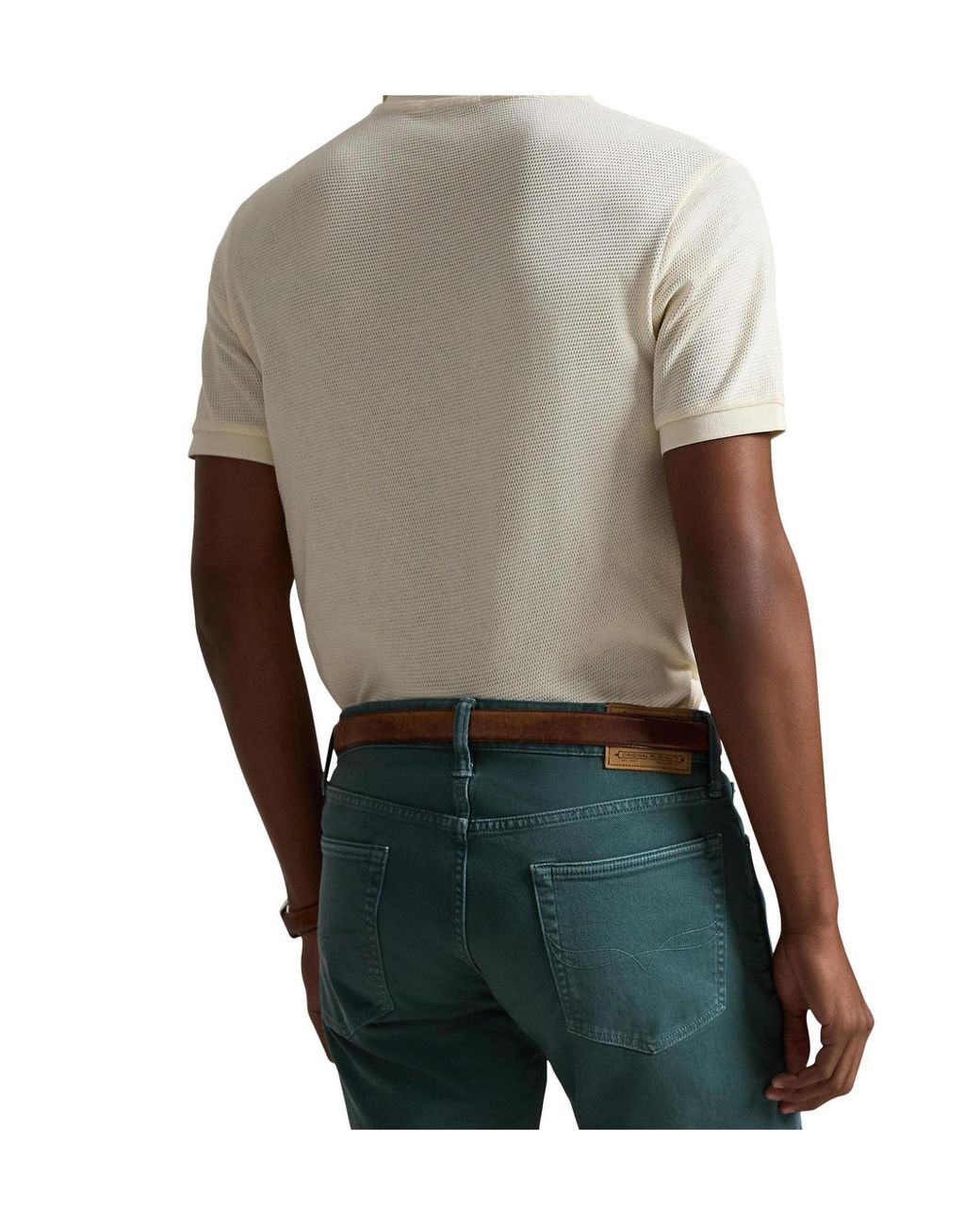 Polo Ralph Lauren White Knitted Short Sleeve Polo Shirt for men