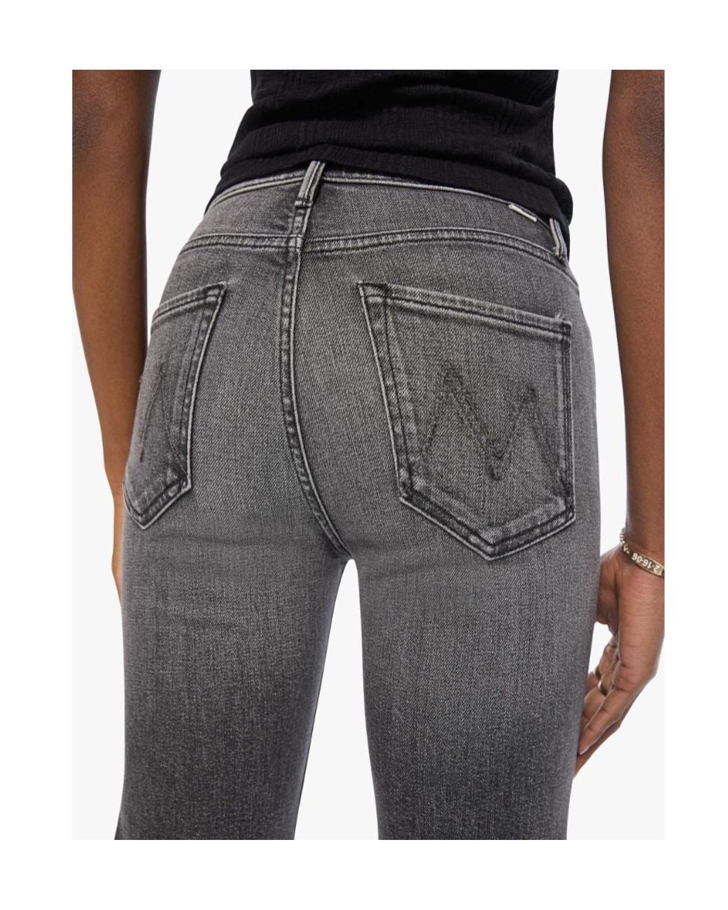 Mother Gray The Kick It High-Rise Straight Jeans