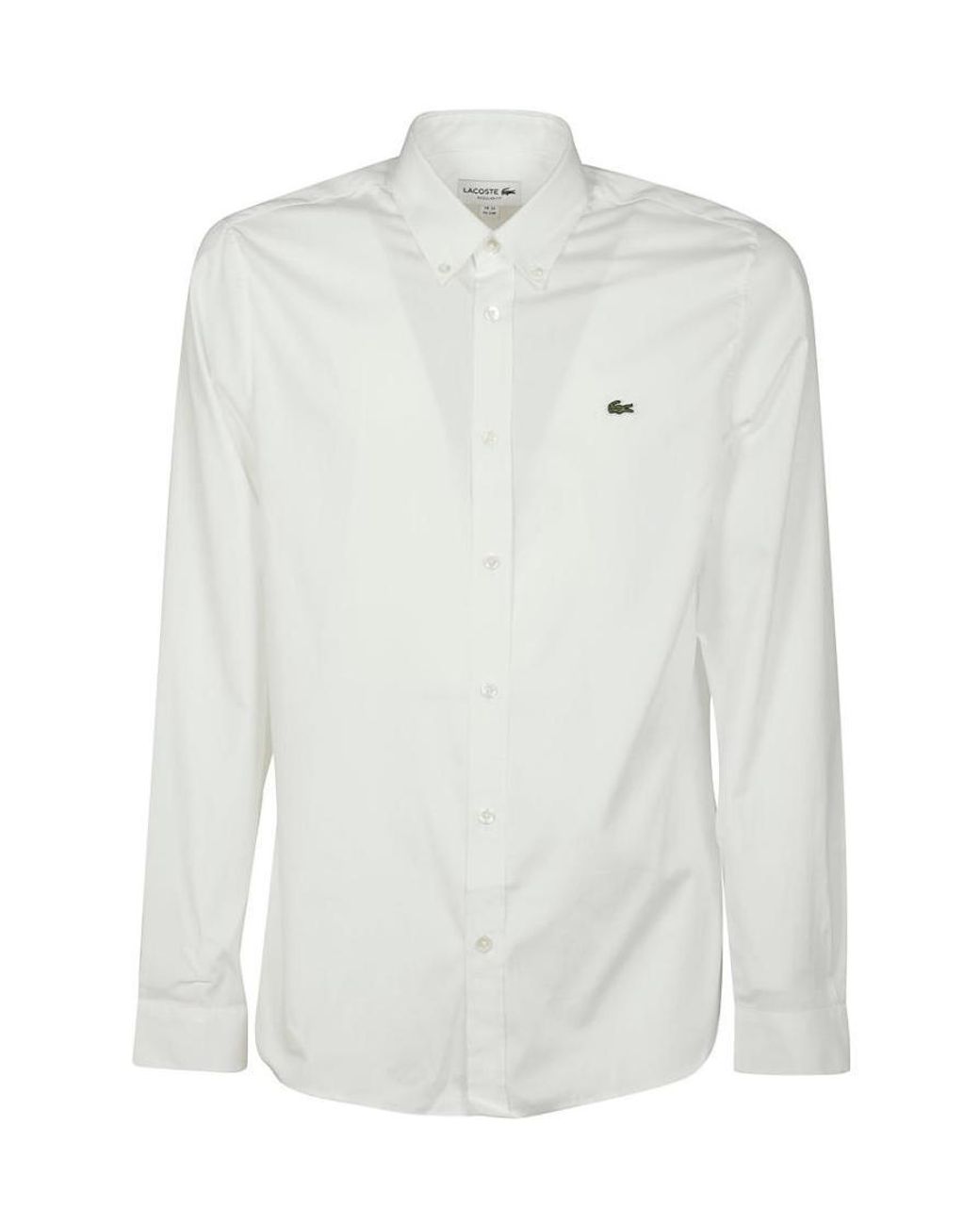 Lacoste White Logo Patch Regular Fit Shirt for men