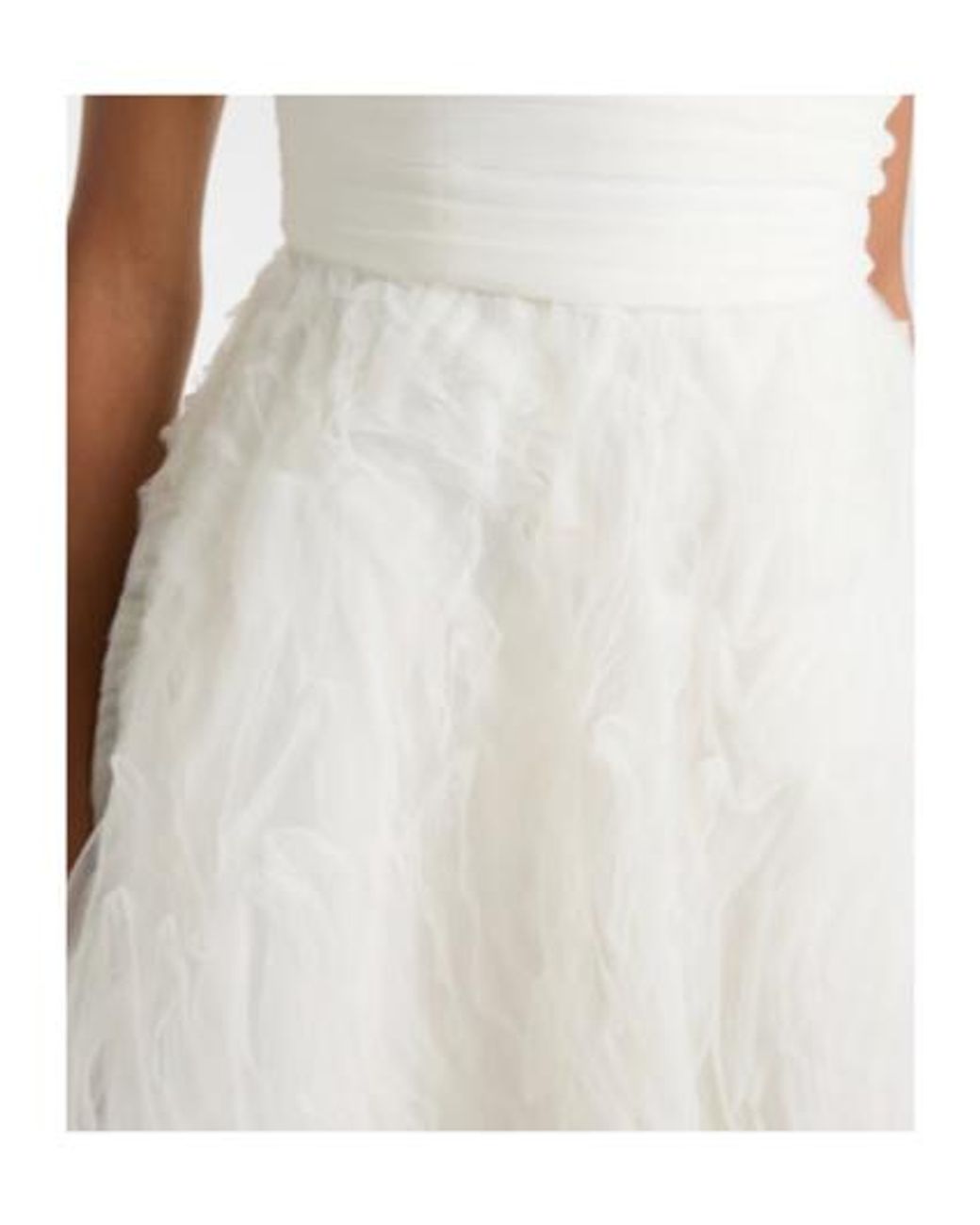 Rebecca Vallance White Bridal Willow Ruffled Mesh Bustier Gown