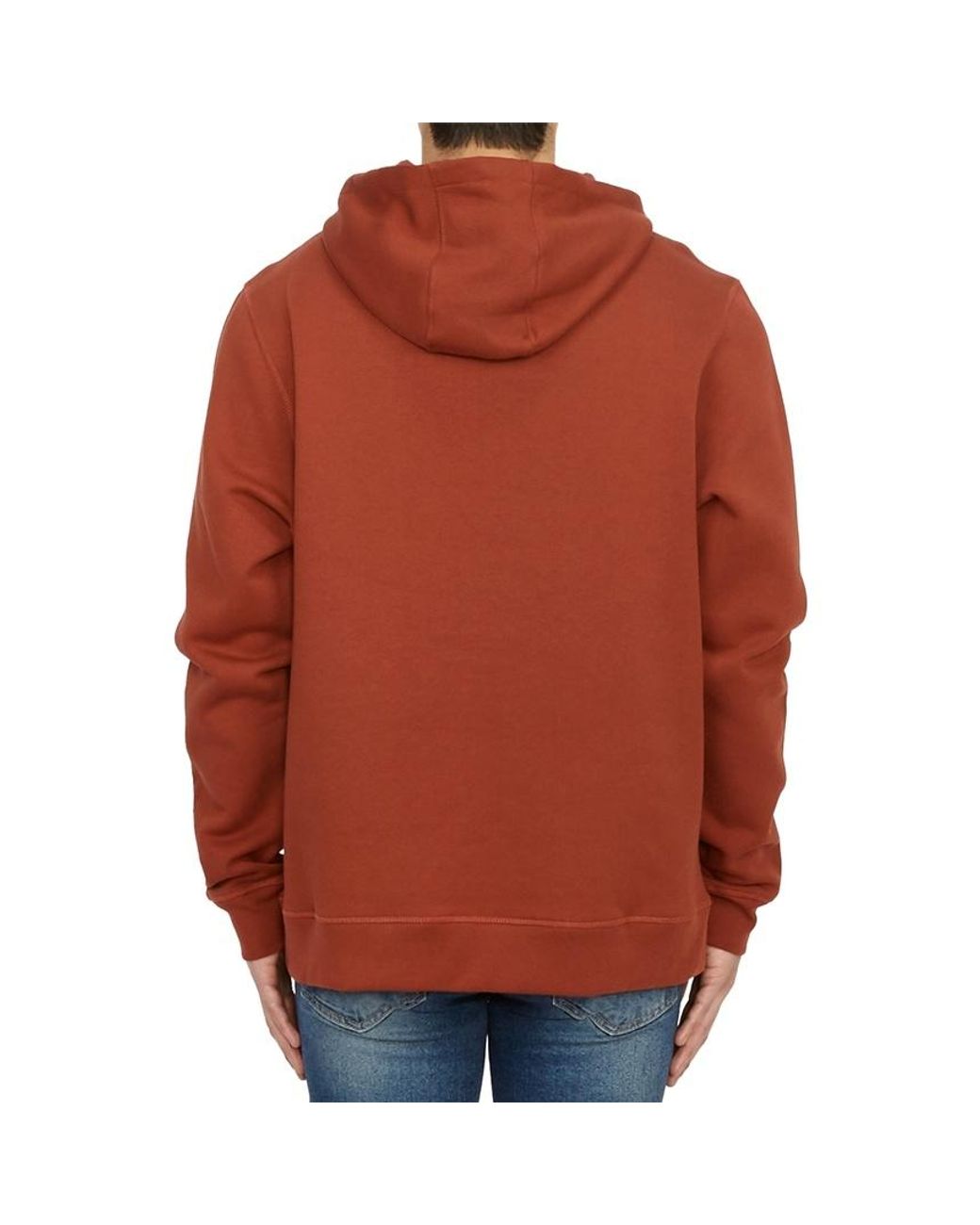 Barbour Orange X Maison Kitsuné Fox Head Embroidered Hoodie for men