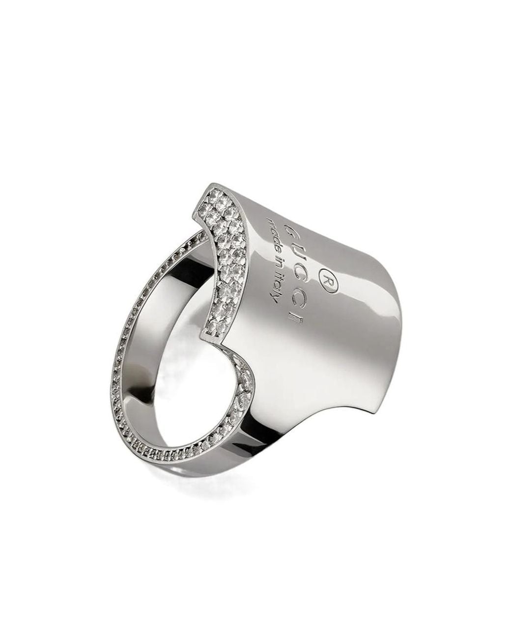 Gucci Metallic Trademark Crystal Ring for men