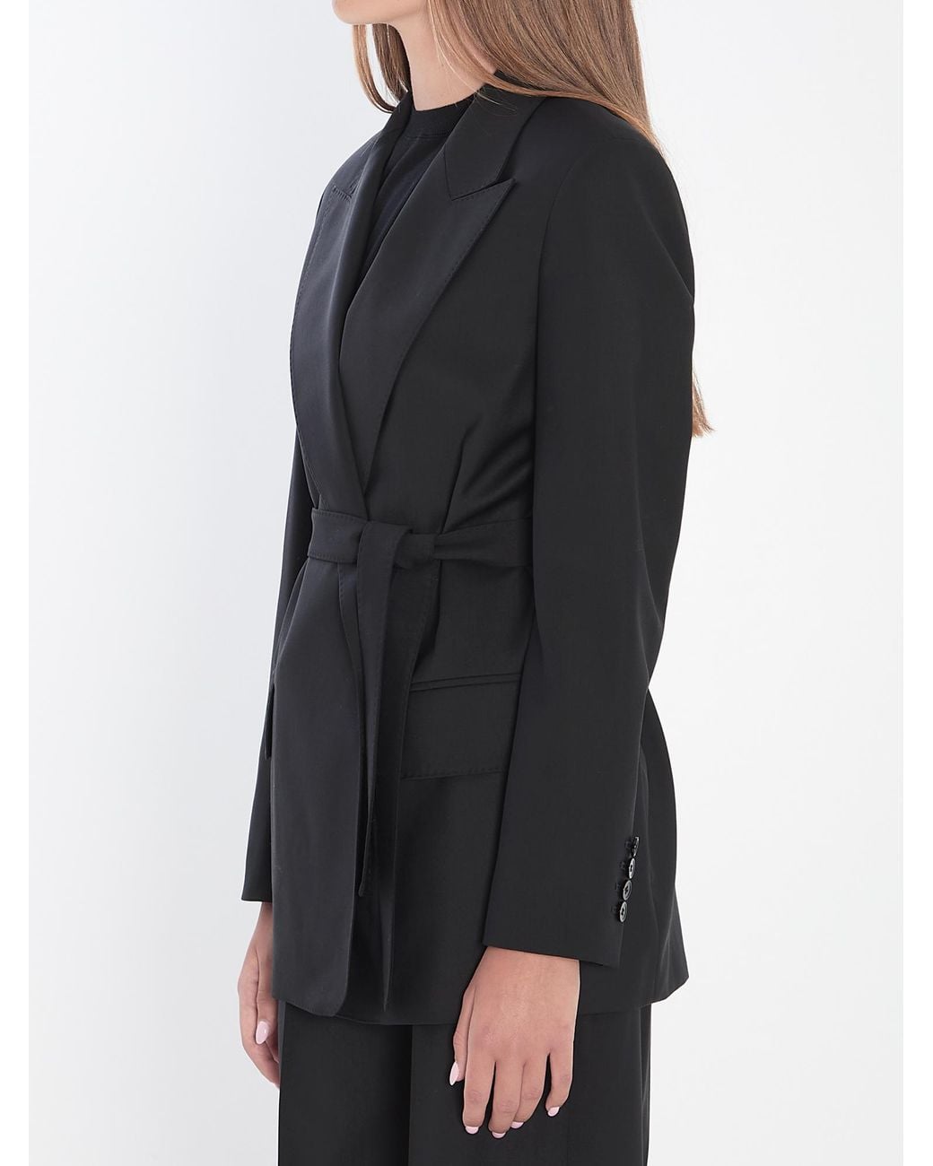Max Mara Black Talento Tied Long-Sleeved Jacket