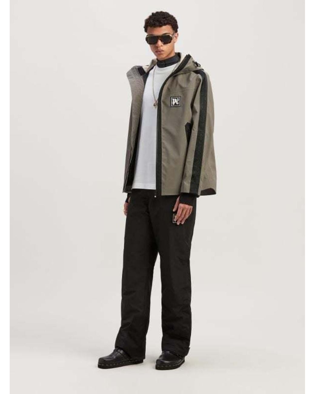 Palm Angels Brown Logo Patch Hooded Jacket for men