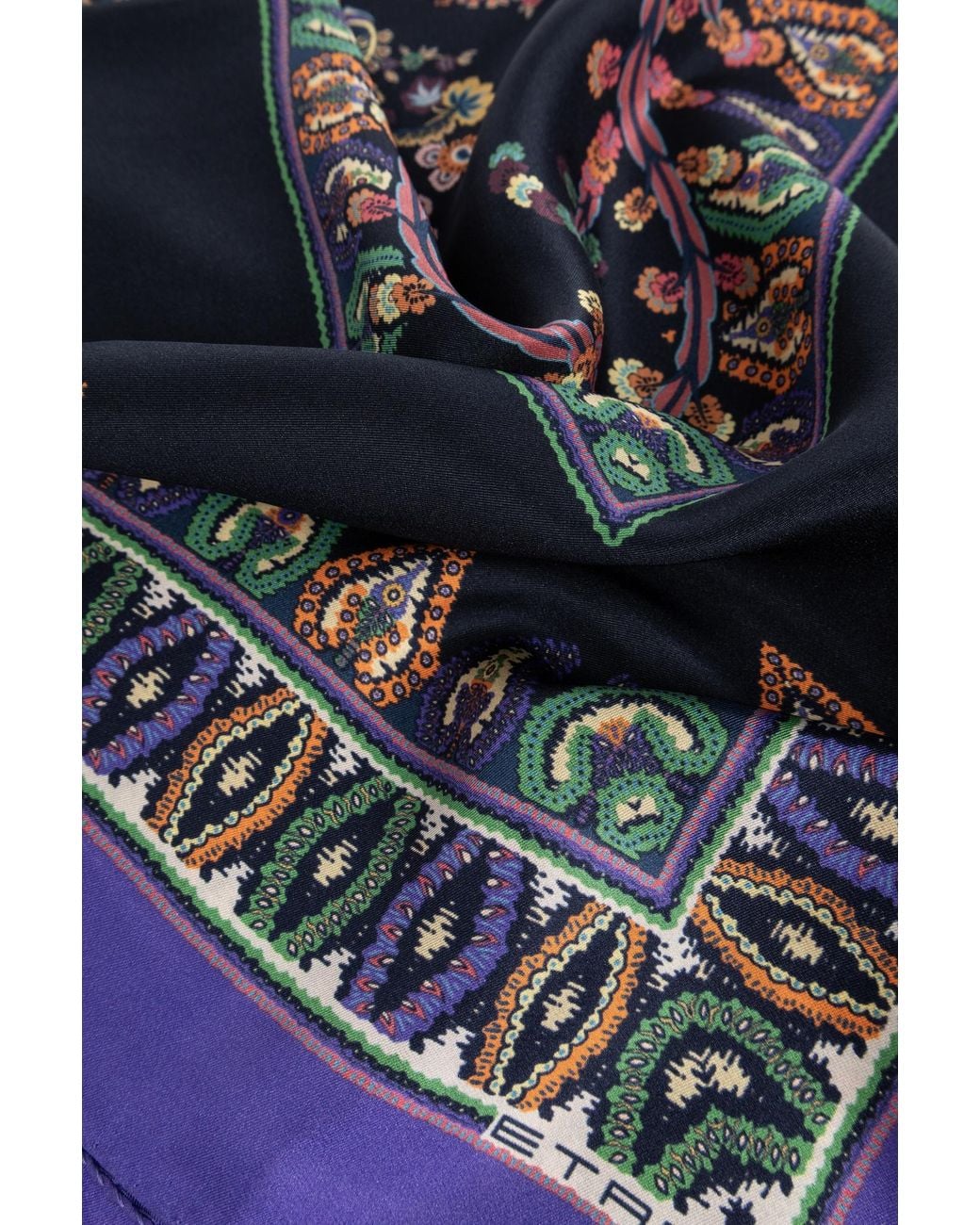 Etro Blue Paisley Patterned Scarf