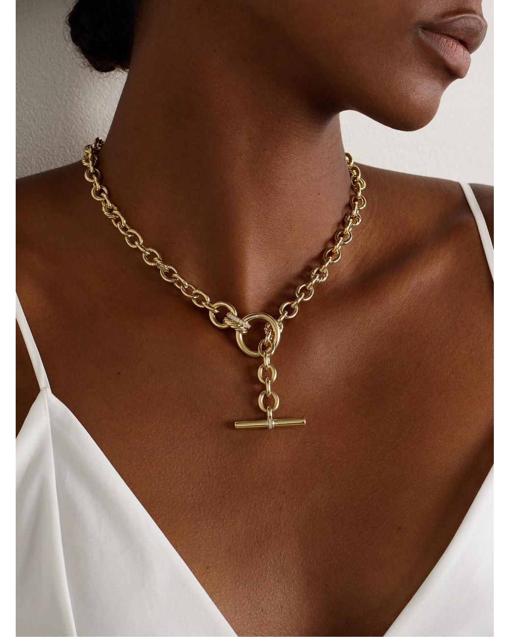 David Yurman Metallic Dy Mercer? 18-Karat Diamond Necklace