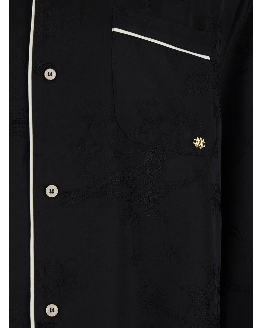 Amiri Black Long Sleeved Pijama Shirt for men