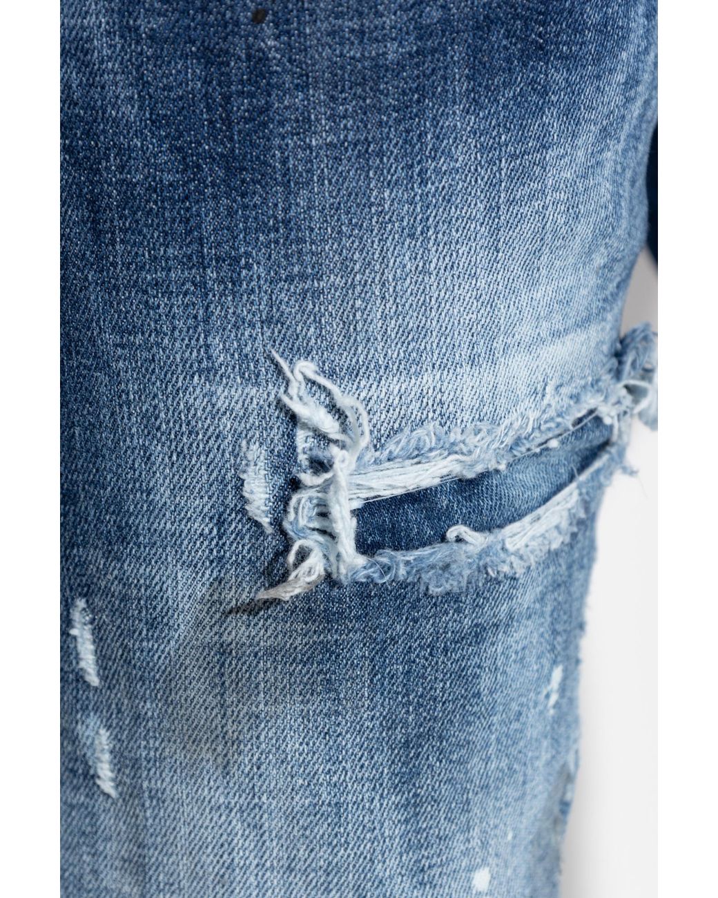 DSquared² Blue Distressed Skinny Jeans