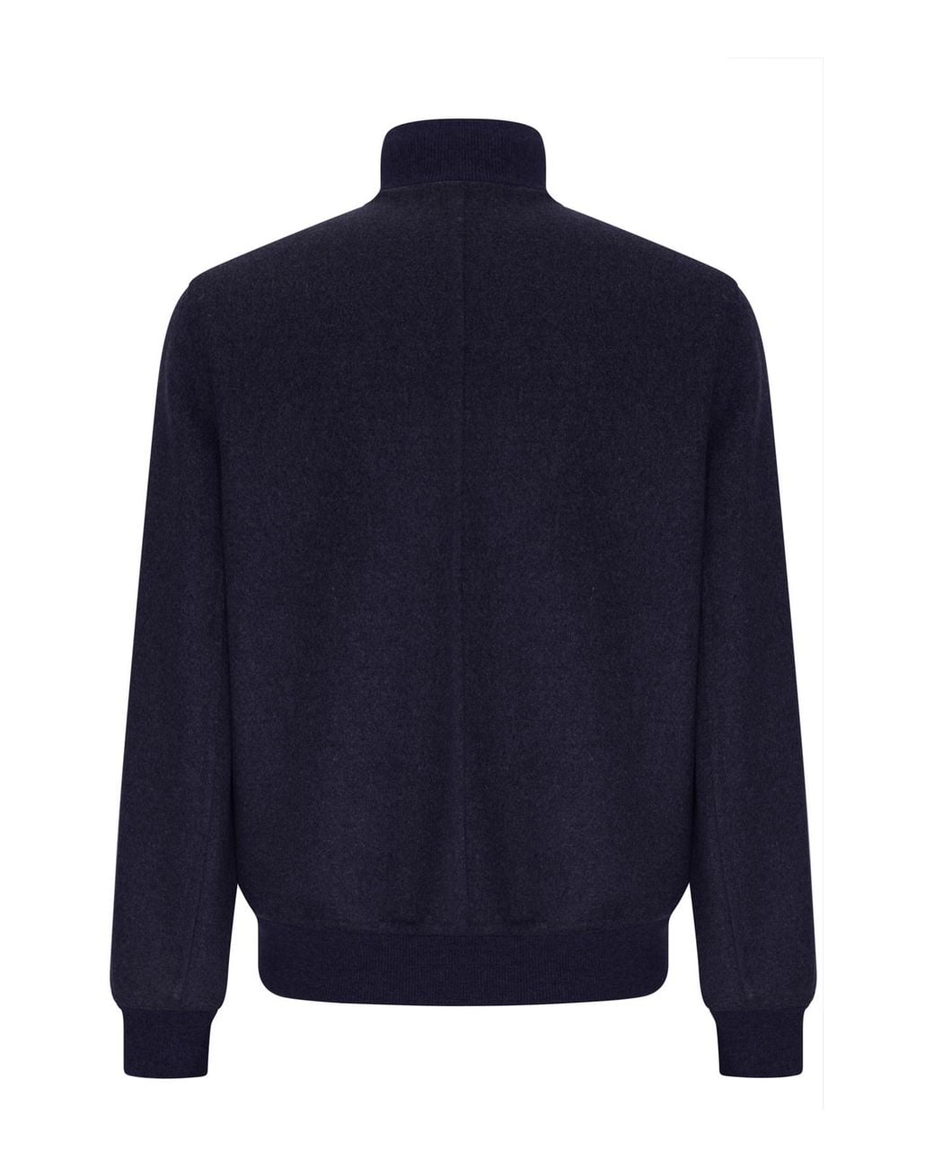 Brunello Cucinelli Blue High-Neck Bomber Jacket for men