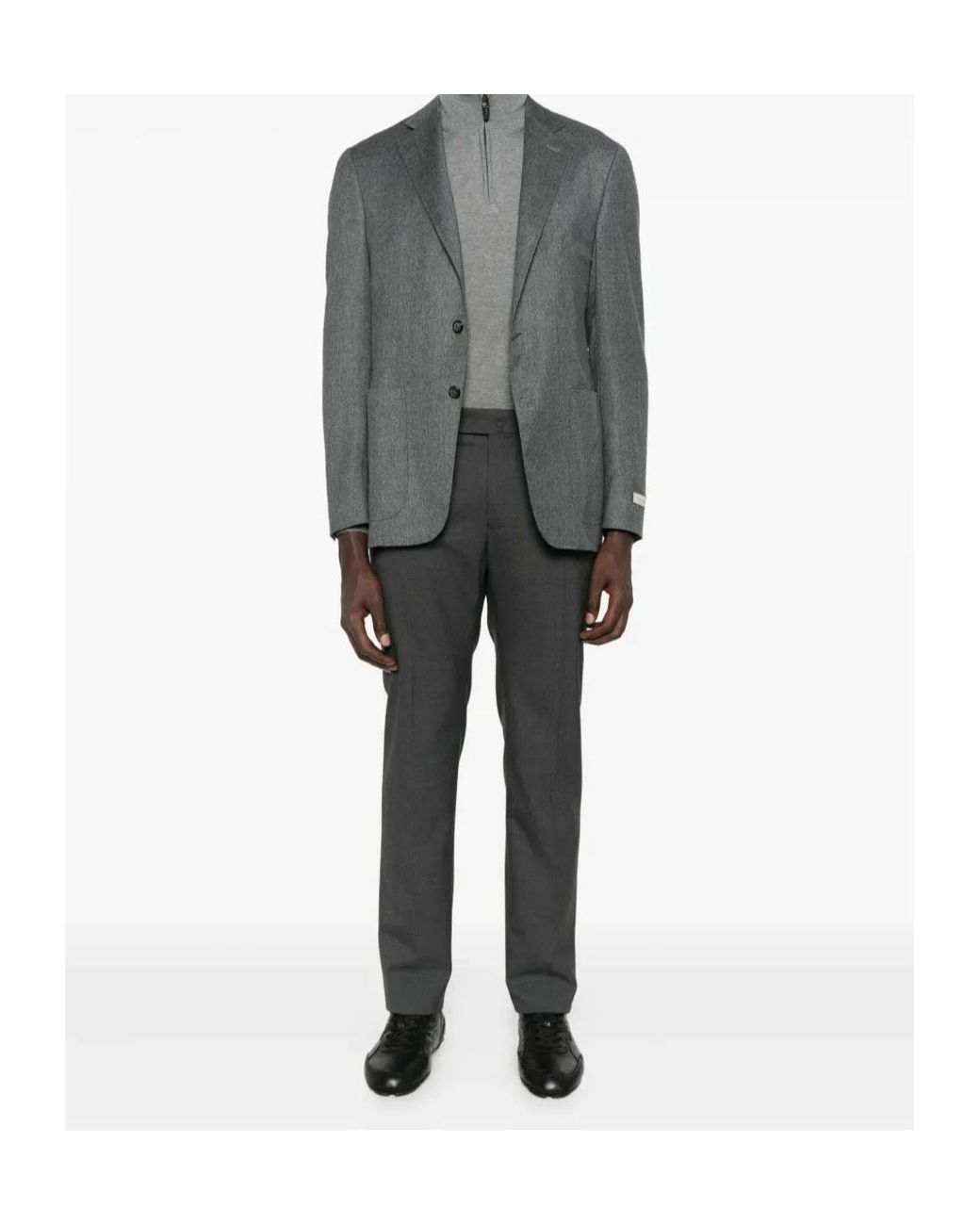 Canali Gray Two-Button Blazer for men