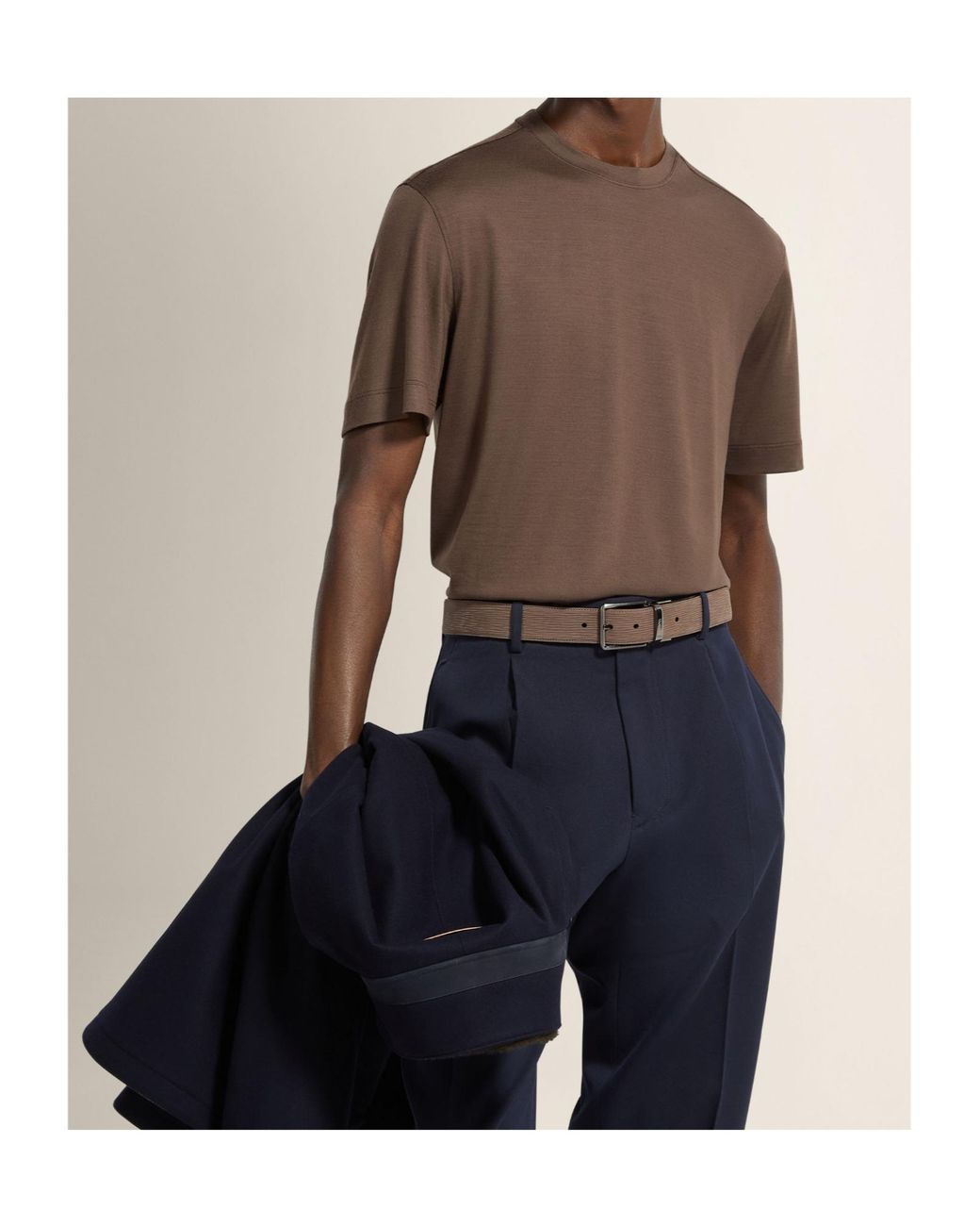 Zegna Brown Vellus Aureum T-Shirt for men