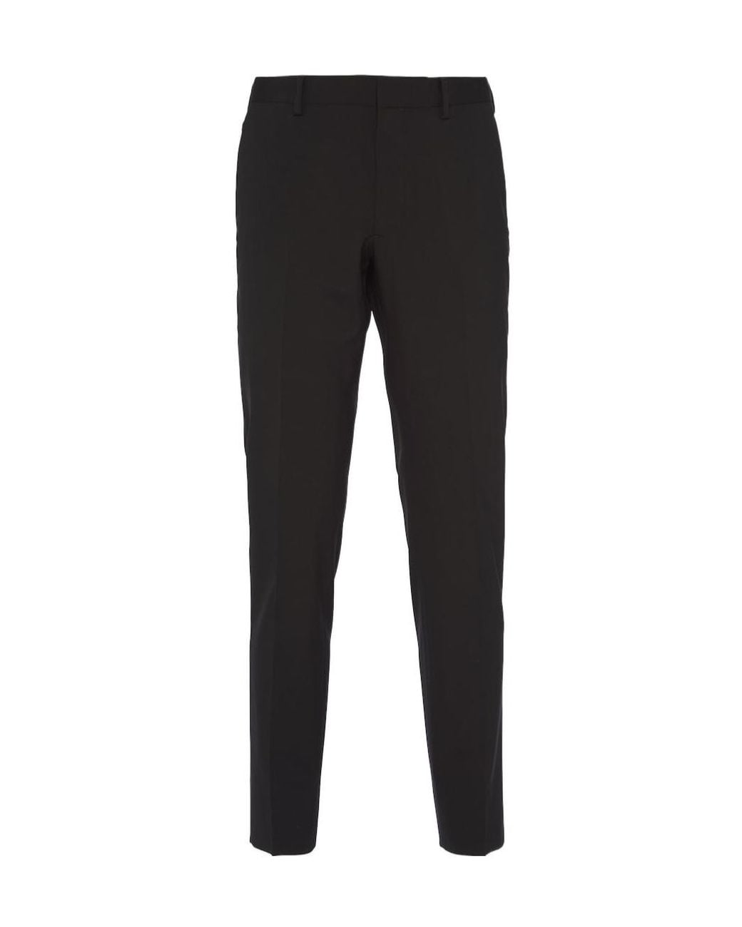 Prada Black Wool Belt Loop Casual Pants for men