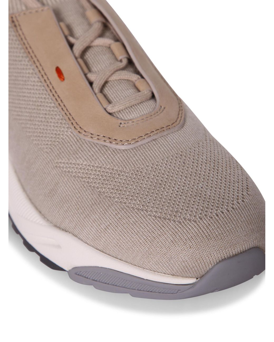 Santoni Brown Knit Slip-On Sneakers for men