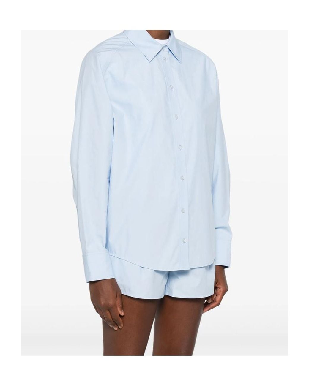 Alexander Wang Blue Long-Sleeved Oversized Shirt