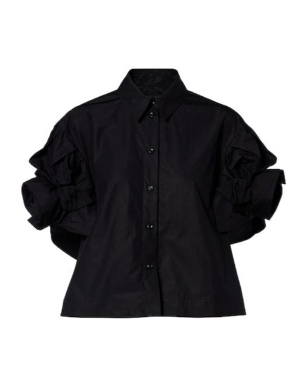 Simone Rocha Black Puff-Sleeve Cotton Shirt