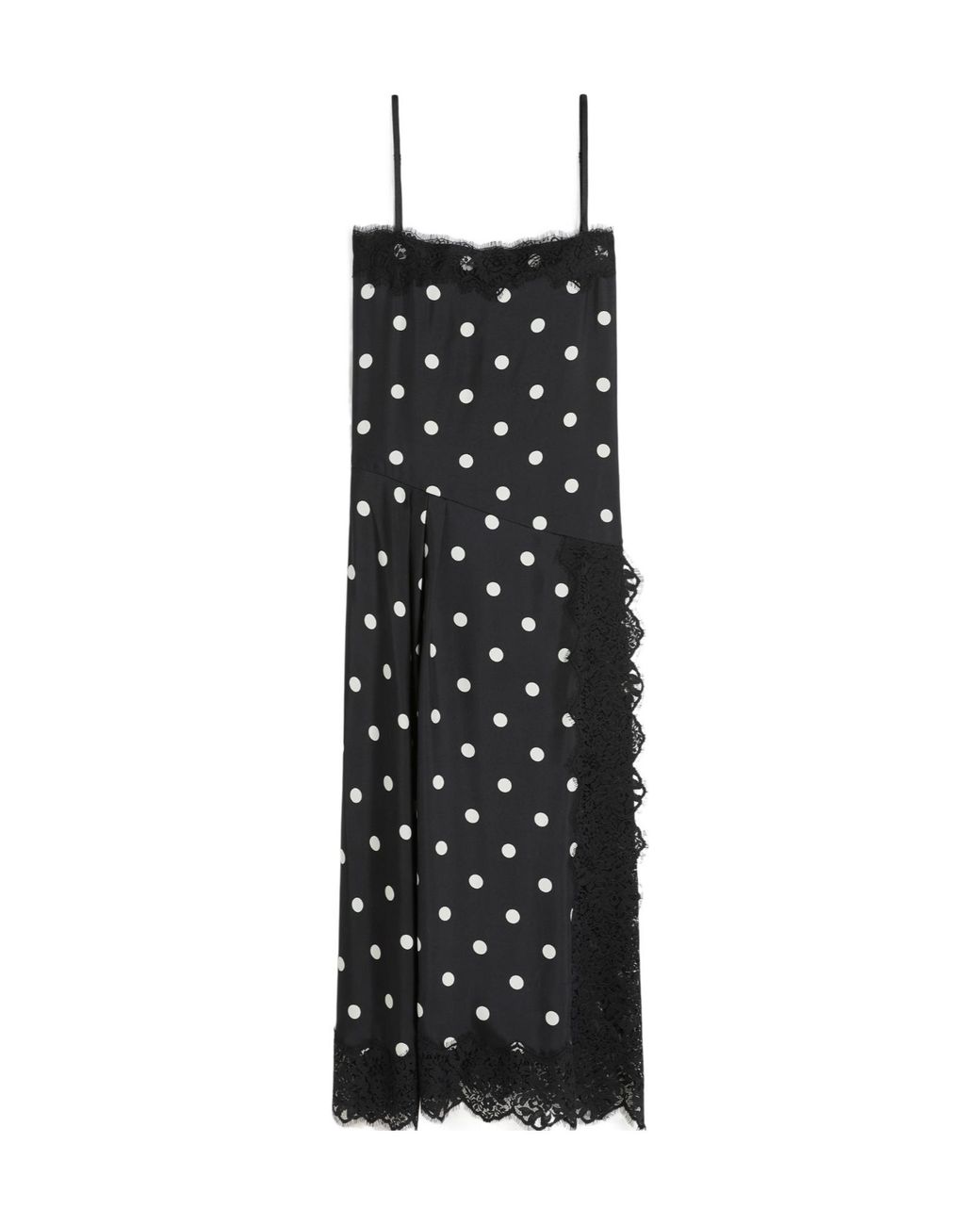 Sportmax Black Capo Polka Dot Printed Midi Slip Dress