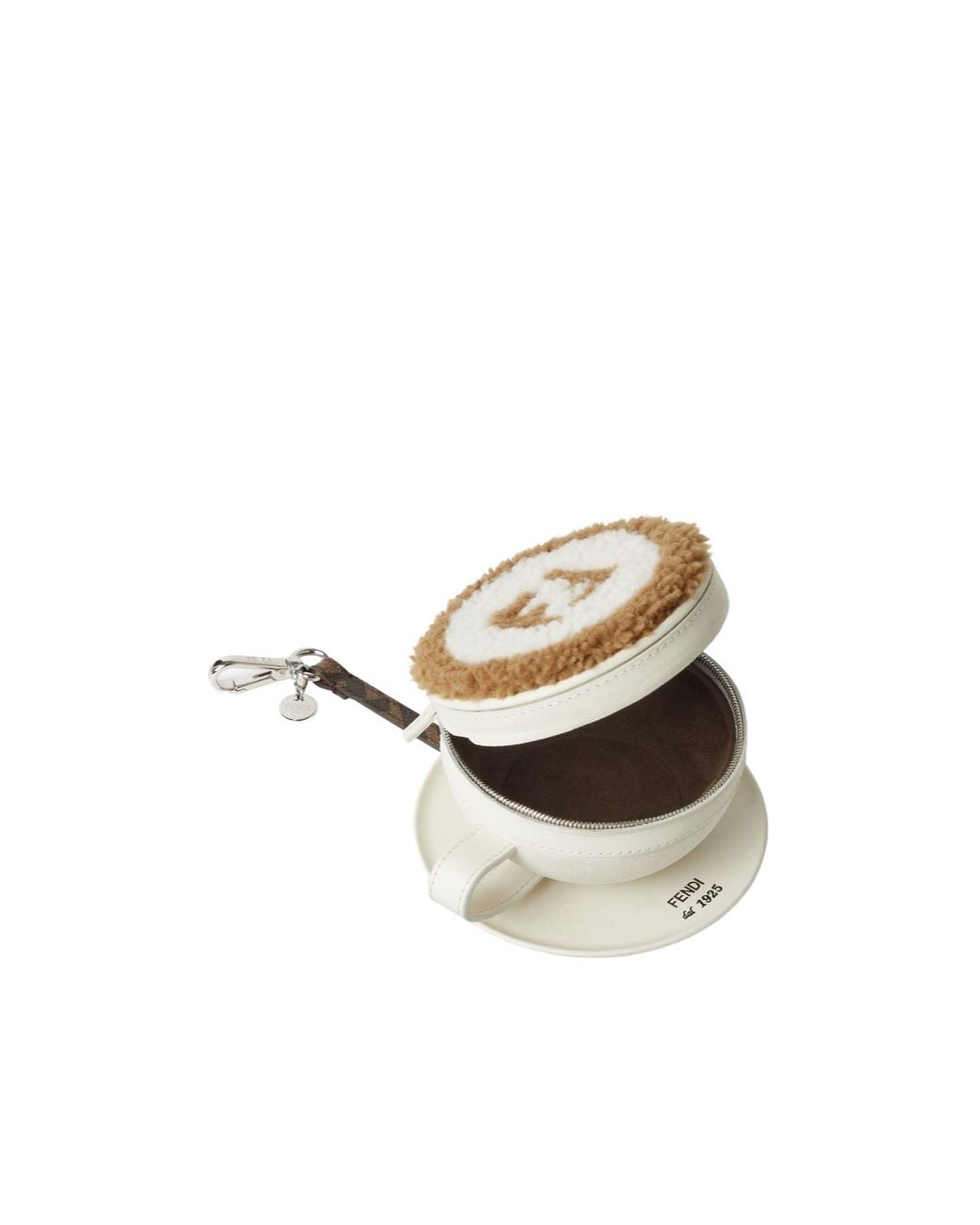 Fendi Metallic Cappuccino Cup Ff Motif Charm for men