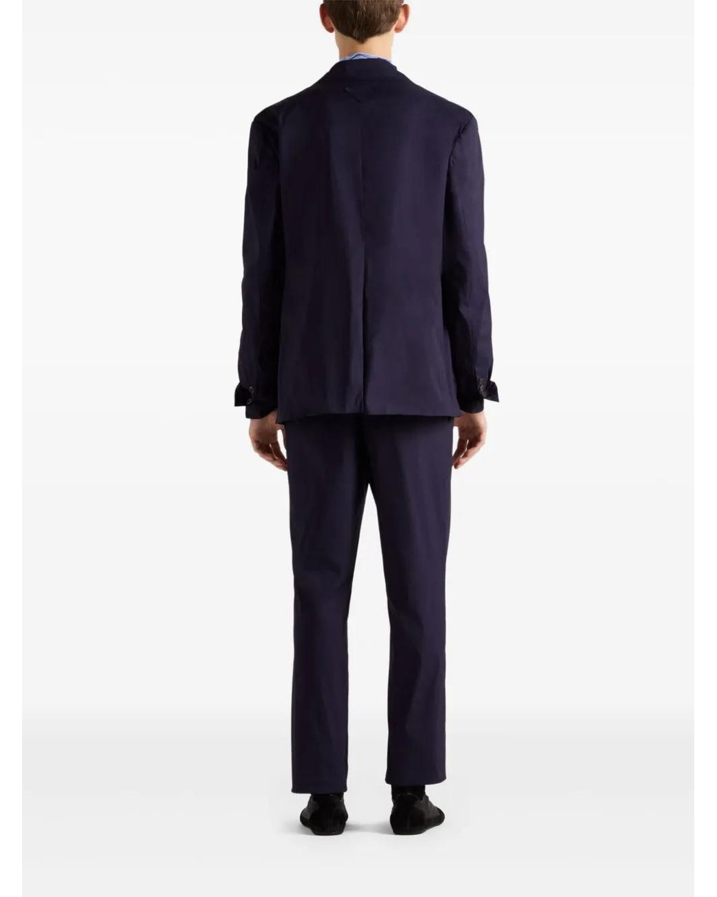 Prada Blue Stretch Poplin Pants for men
